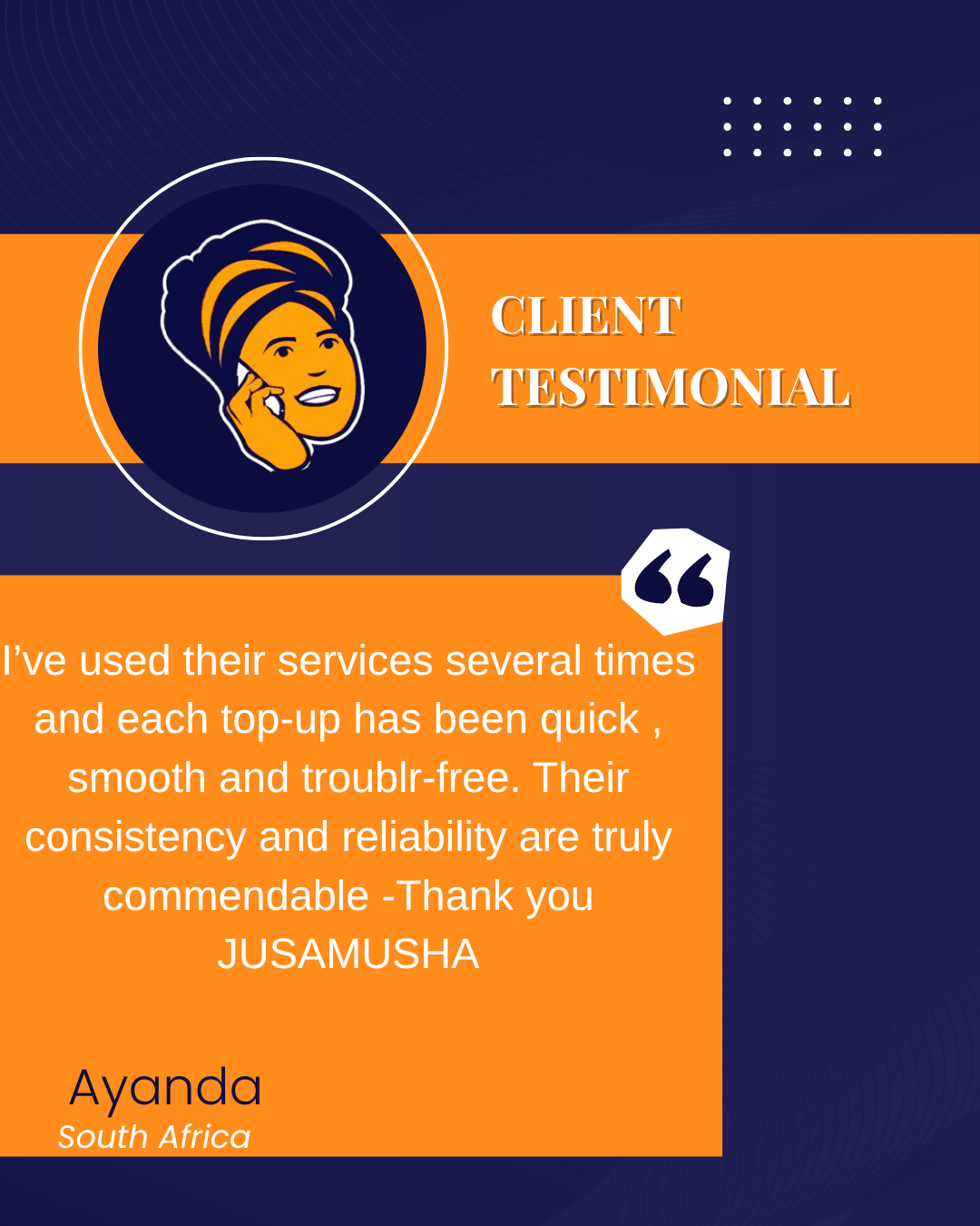 Blue and Orange Modern Client Testimonial Instagram Post (2)